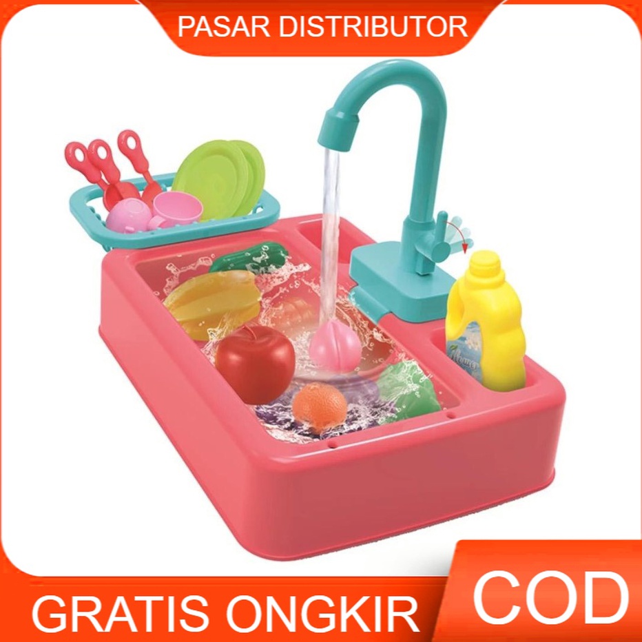 STOK TERBATAS Mainan Anak Cuci Piring - Diswashing Sink Wastafel Cuci Piring Mainan - Mainan kitchen