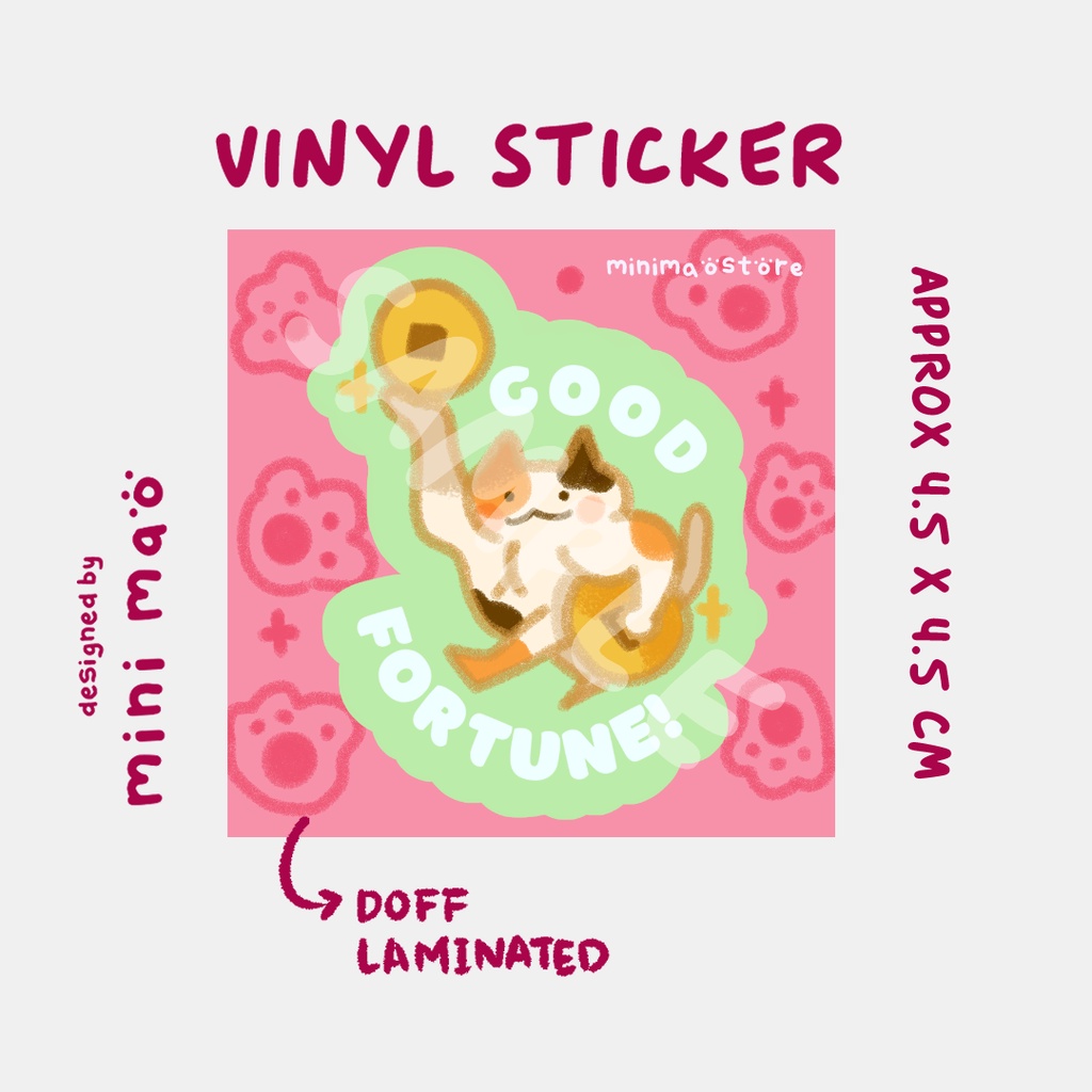 

Mini Buff Lucky Cat Sticker (4.5 x4.5 cm)