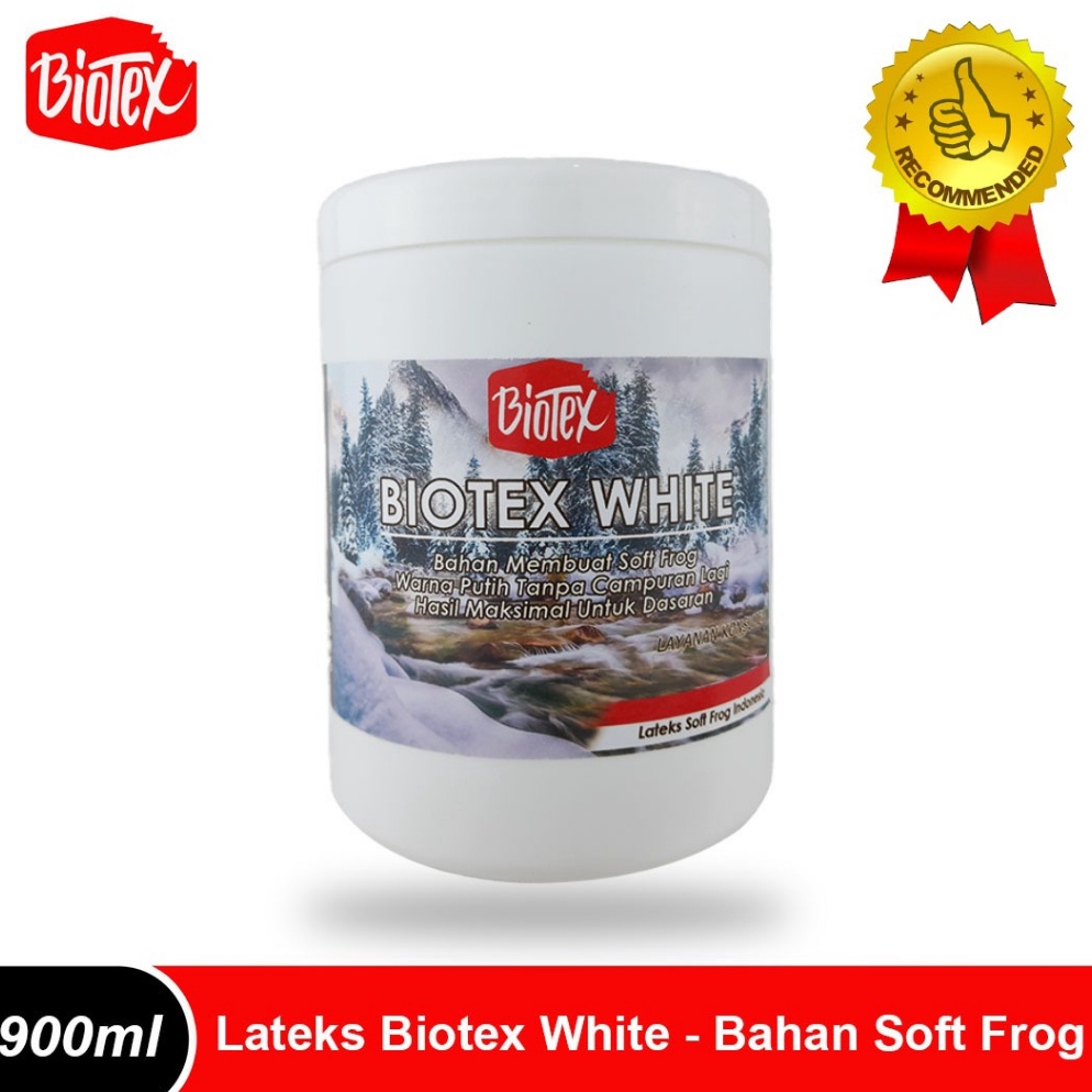 Viral Lateks Bahan Soft Frog BIOTEX WHITE Kemasan 900 ml Latex Cair Untuk Bikin Umpan Kodok Tiruan M