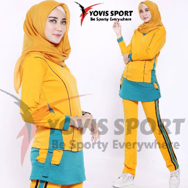 Langsung Order Stelan senam wanita /baju senam /celana senam Yovis Sport / setelan plat/Setelan sena