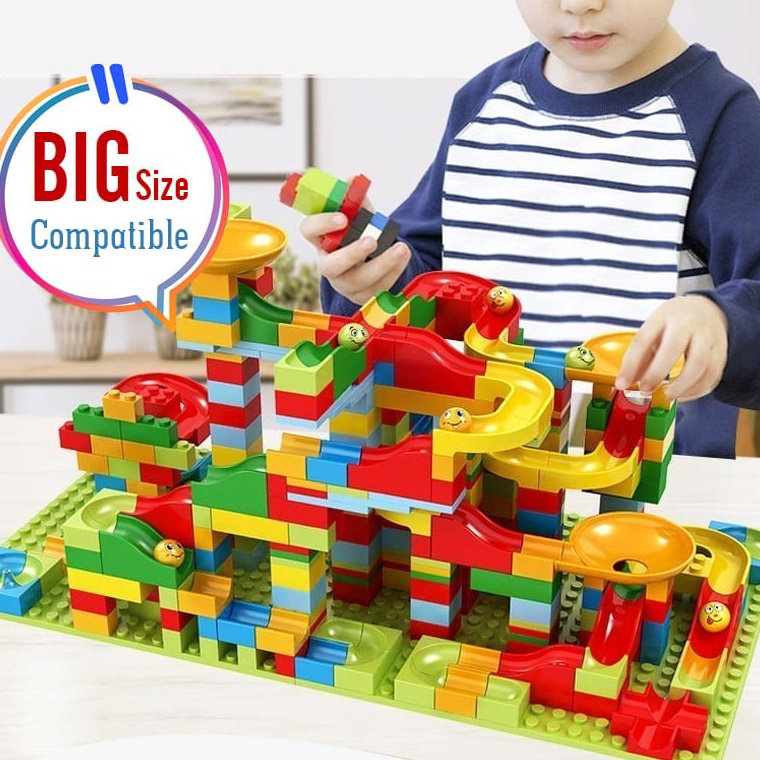 STOK TERBATAS WD Marble Race Run 168pcs Bulding Blocks Balok Susun Track Slide Ball / Veriety Slide 