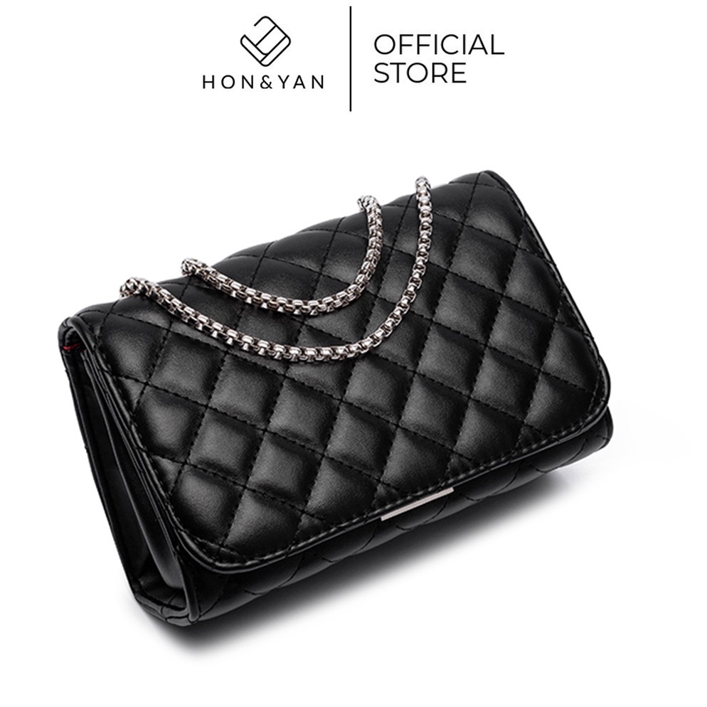 TERLARIS [HONYAN] Tas Import Wanita Selempang Sling bag Tali Rantai Quilted  Korea Mini - Hana Sling