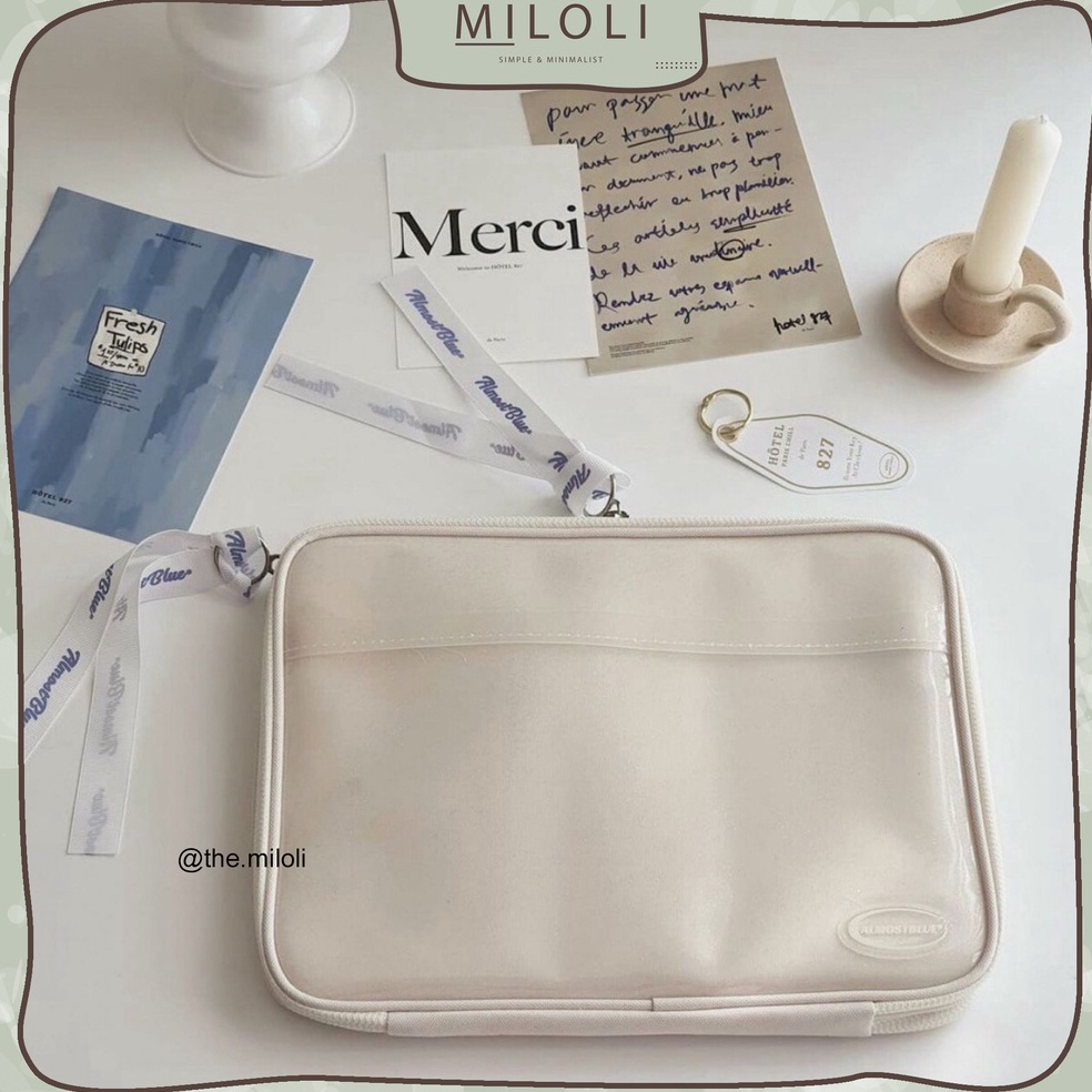 MURAH [MILOLI] Laptop Bag Pelindung Laptop Almost Blue - F0027