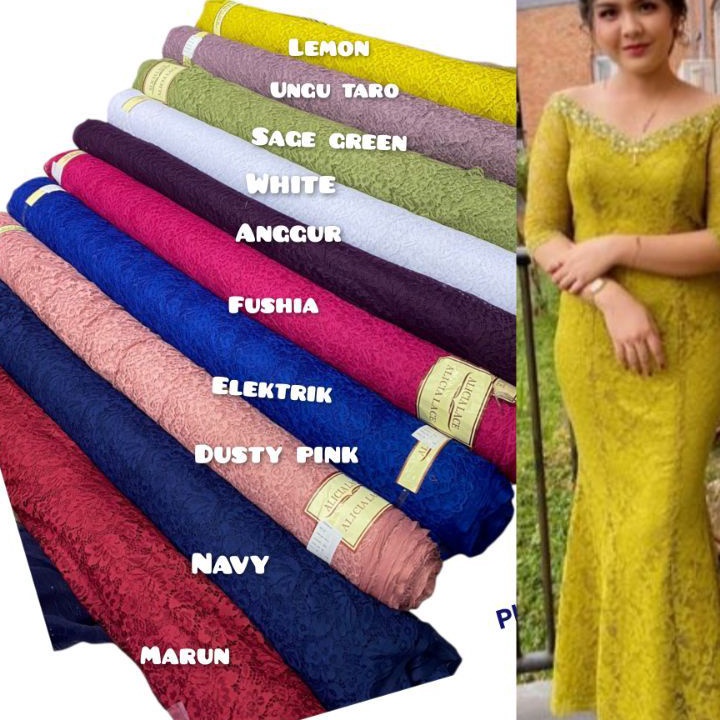 Terbatas Kain Brokat Cord lace gliter Premium / Bahan Brukat Corneli gliter dan Non gliter