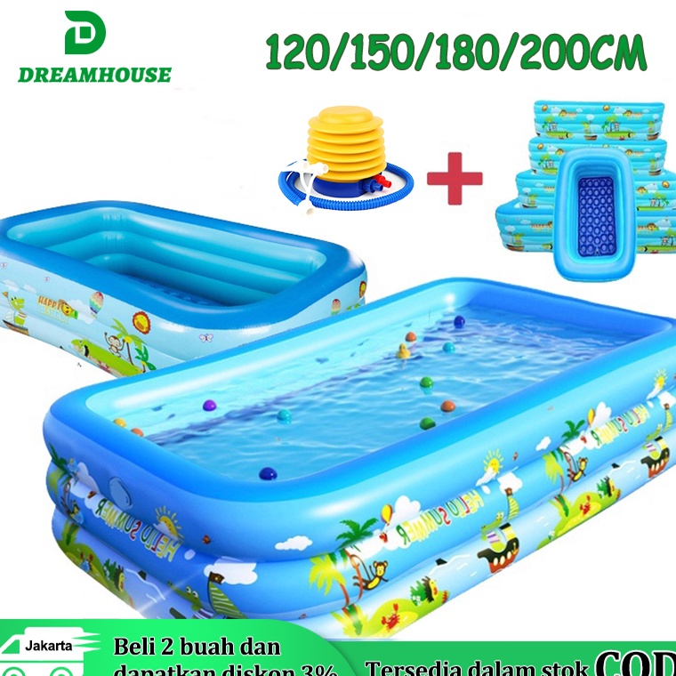 PALING LARIS kolam renang anak /kolam renang anak tiga cincin/Kolam Renang Keluarga Tiup Besar/maina