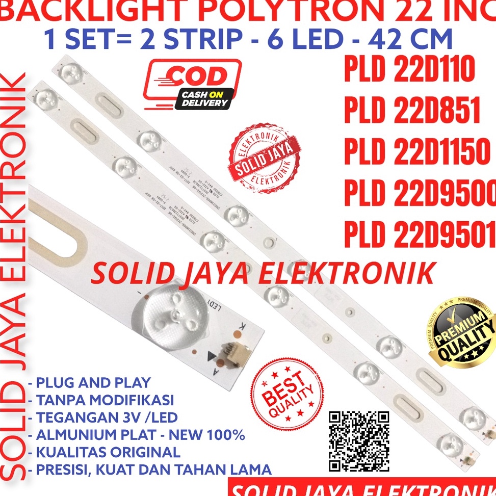 LANGSUNG ATC BACKLIGHT TV LED POLYTRON 22 INC PLD 22D110 22D851 22D1150 22D9500 22D9501 6K 3V LAMPU 