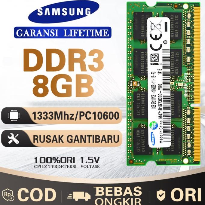 SALE Ram laptop SAMSUNG SODIMM 8GB DDR3 10600/ DDR3-1333 8G sodim Termurah