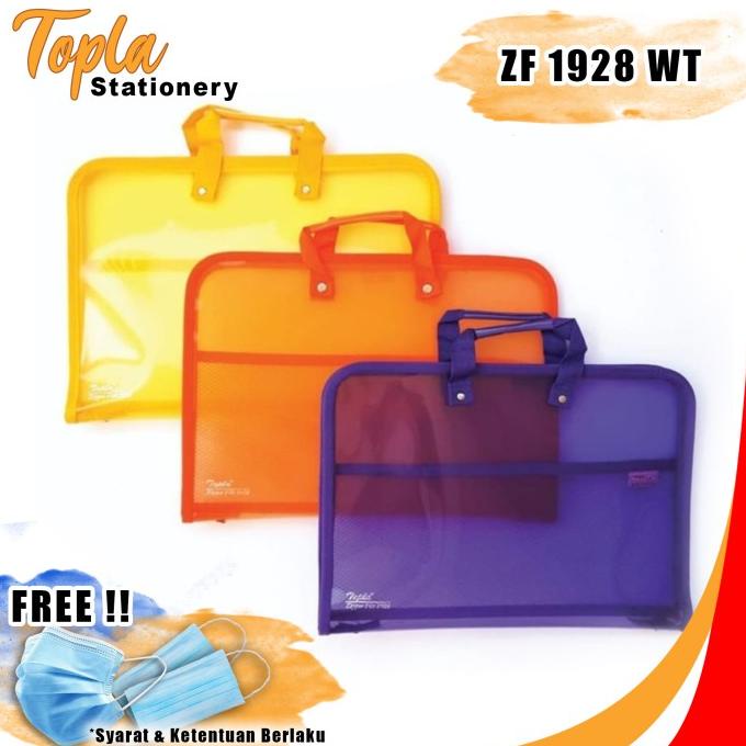 

Murah Map Plastik Zipper Bag Handle Resleting Folio Topla Zf 1928