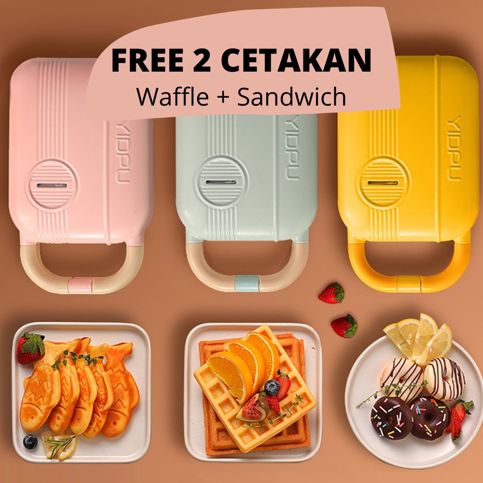 HARGA TERMURAH KOCHEN Waffle Maker Elektrik Sandwich 5in1 Toaster Panggang Multifungsi Roti Bakar Mi