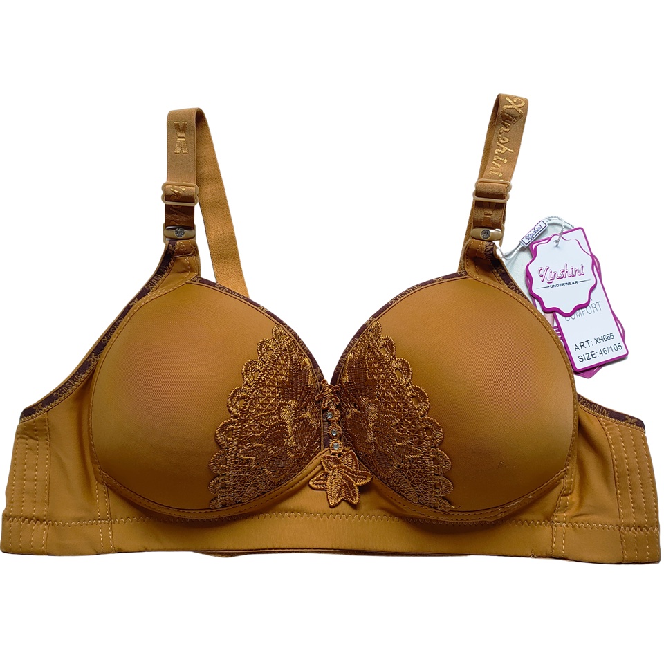 MURAH MERIAH BH Xinshini XH666 Uk 38-46 Cup C Kait 3 Tanpa Kawat