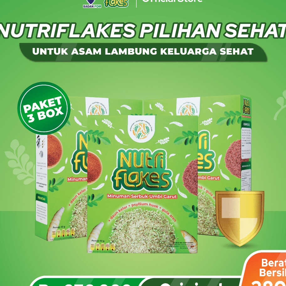 

Stock Banyak Nutriflakes Umbi Garut Asam Lambung, Maag dan Gerd 3 Box Terbaru