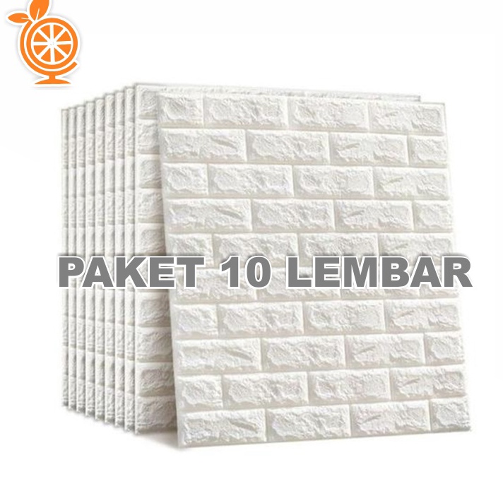 Terkini PAKET 10 LEMBAR Wallpaper 3D Modern Foam Batu Bata Wallstiker Wallpaper Dinding 3D Foam (Pak