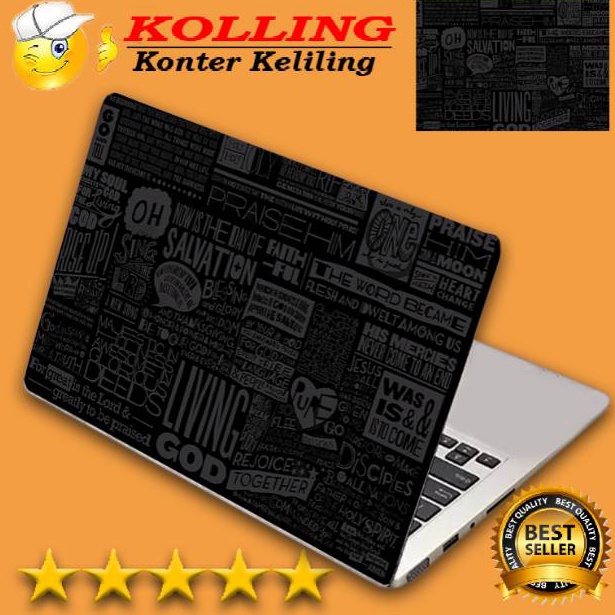 TERBAIK Garskin Laptop words black Skin Laptop Stiker Laptop