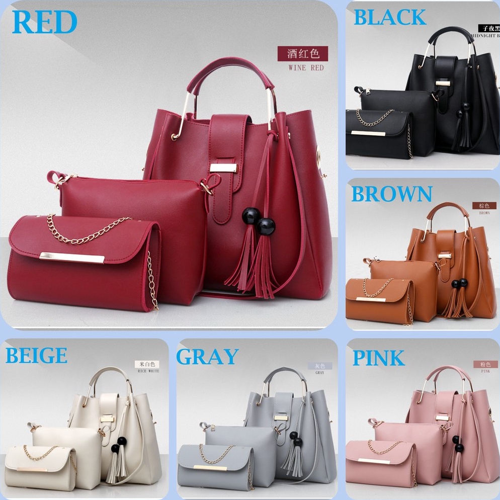 Paling Diminati JK 603 TAS WANITA FASHION IMPORT SET 3 IN 1 C8210 Y4015 T205 U889 P8799