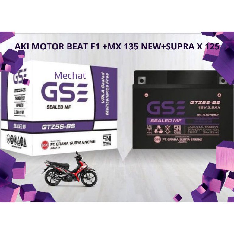 NEW STOCK Aki Motor Jupiter MX 135 New GTZ5S Aki Kering MF Jupiter MX 135 New (2010 keatas)
