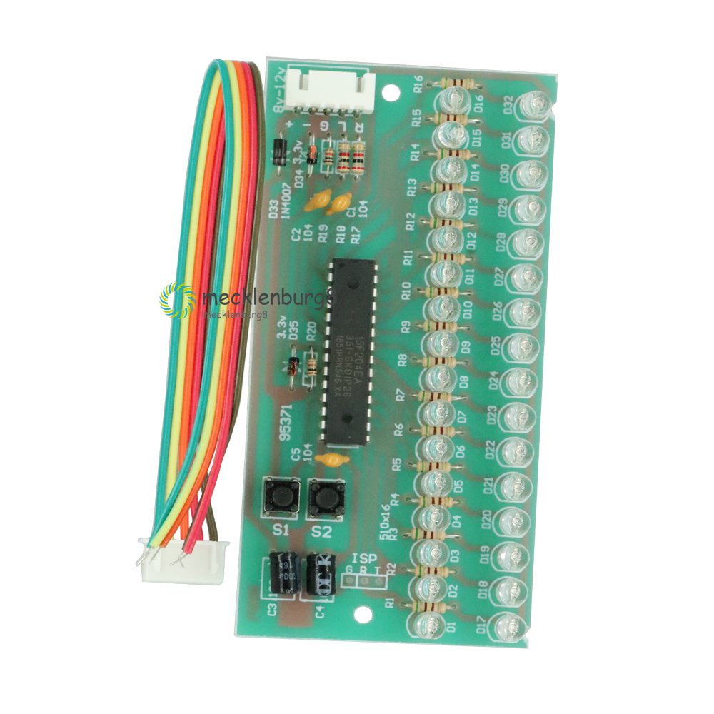 ✅&MCU Adjustable Display Pattern LED VU Level Meter Indicator Audio Amplifier 16 LED Dual Channel Gr