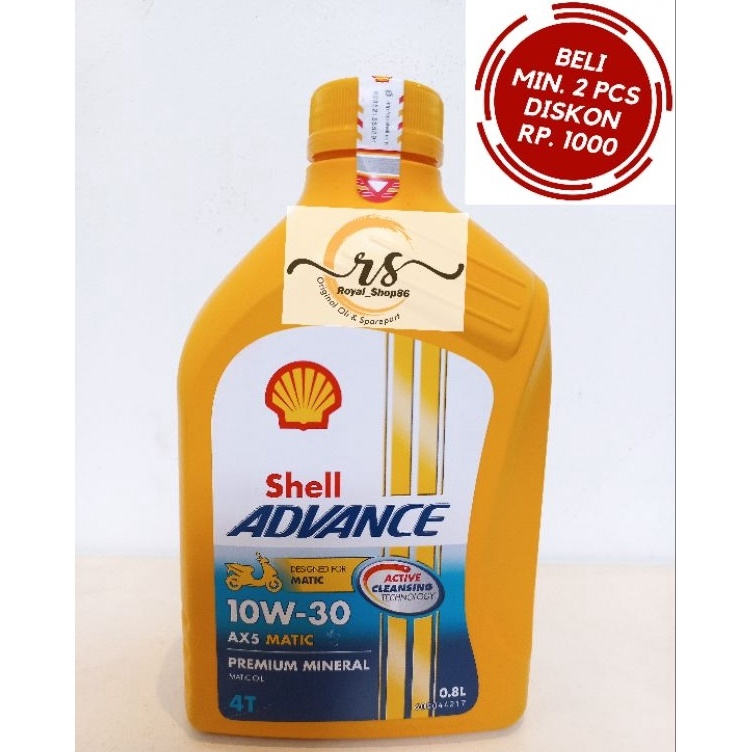 ASLI Oli Shell Advance Matic AX5 10W-30 Oli Shell AX5 Oli Shell Matic 0,8 liter Original Oli Motor Beat Oli Motor Vario Oli Motor Matic termurah Oli Motor Matic 110 termurah Oli Matic 125cc termurah Oli Motor Matic Original termurah Oli Motor Original ter