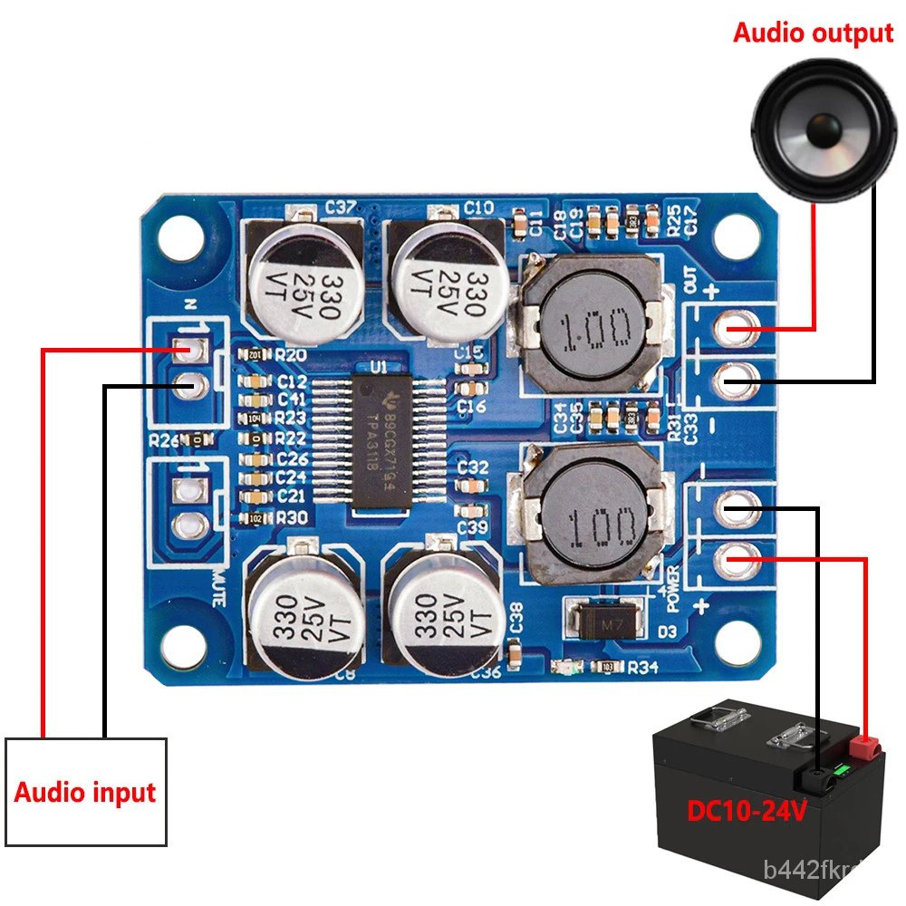 ✅&1PCS DC 12V-24V TPA3118 30W Mono Digital Audio Power Amplifier Board Amp Module 4-8ohm TPA3118D2 A