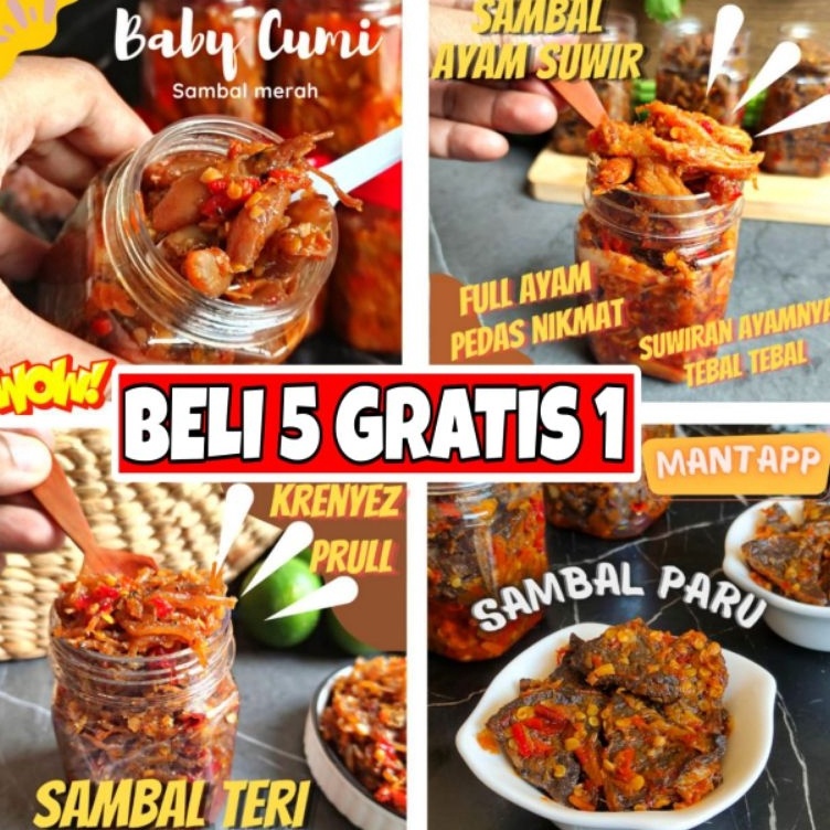 

Produk Keren "PREMIUM" Sambal Lauk Cumi, Paru, Cakalang, Roa Asap, Ayam Suwir, Teri Medan, Kecombrang, Pete, Jengkol, Kikil, Bawang, Terasi, Usus