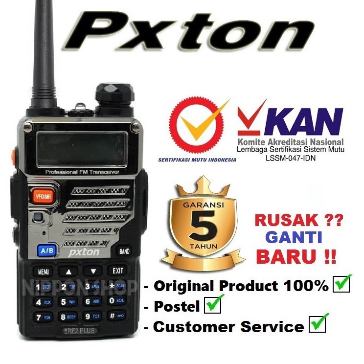 LANGSUNG KIRIM PXTON - HT PXTON UV-5RE PLUS ORIGINAL / Handy Talky UV5R, UV 5 RA, RB, RC 888s 777s u