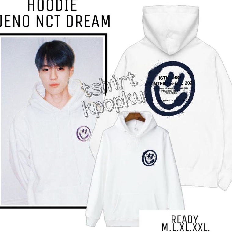 SALE (COD) JAKET HOODIE korean nct jeno instkunts SMILEY SPRAY NAVY