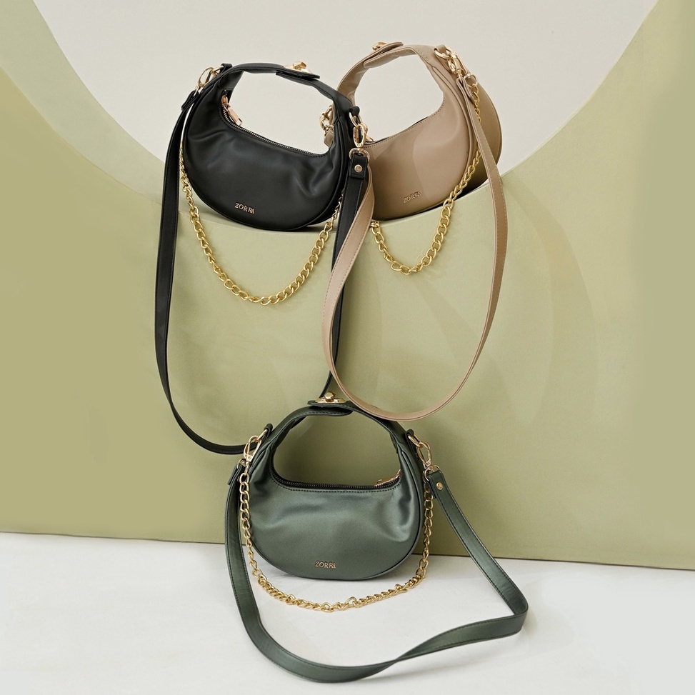 PALING LARIS Zorra - Laura Tas Sling Bag Wanita Rantai Model Korea Bulat Kecil Elegan Kekinian Tas S
