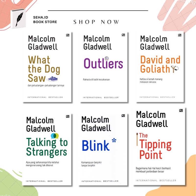 Buku Edisi Malcolm Gladwell - Outlier, David and Goliath, Talking to Strangers