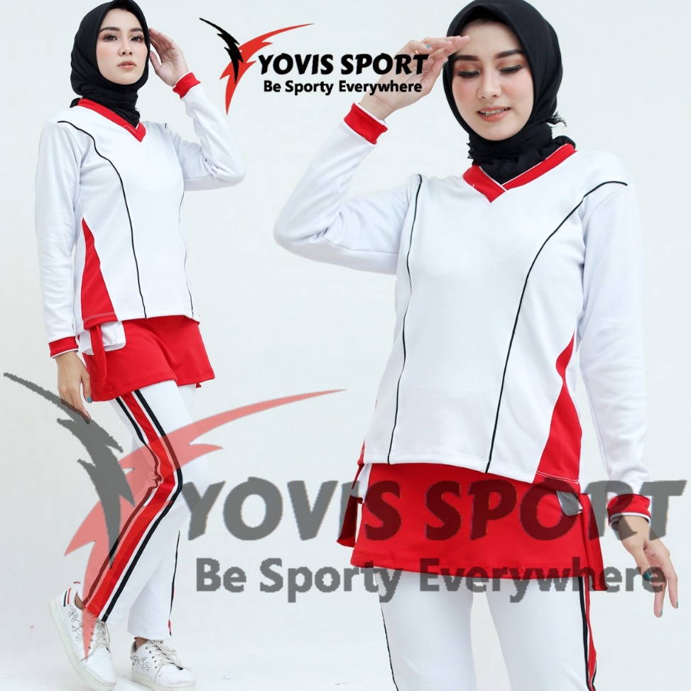 BEST PRODUCT Stelan senam jumbo / baju senam / celana senam Yovis Sport / setelan plat/Setelan senam