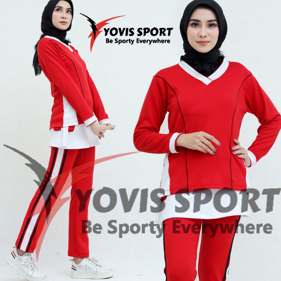Rekomendasi Setelan baju olahraga senam wanita muslimah / aerobik /celana zumba /yoga Yovis Sport / 