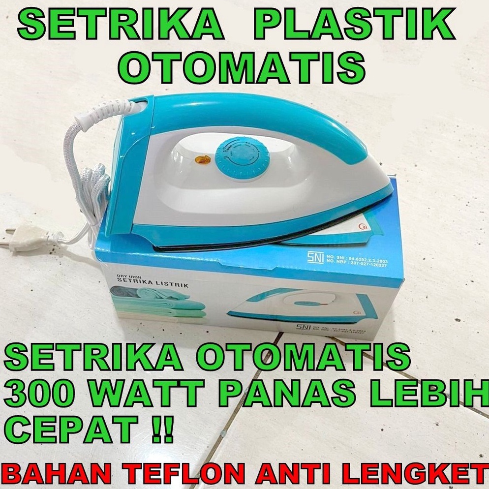 STOK TERBATAS Setrika plastik otomatis anti lengket/ setrika anti lengket/ setrika otomatis/ dry iro