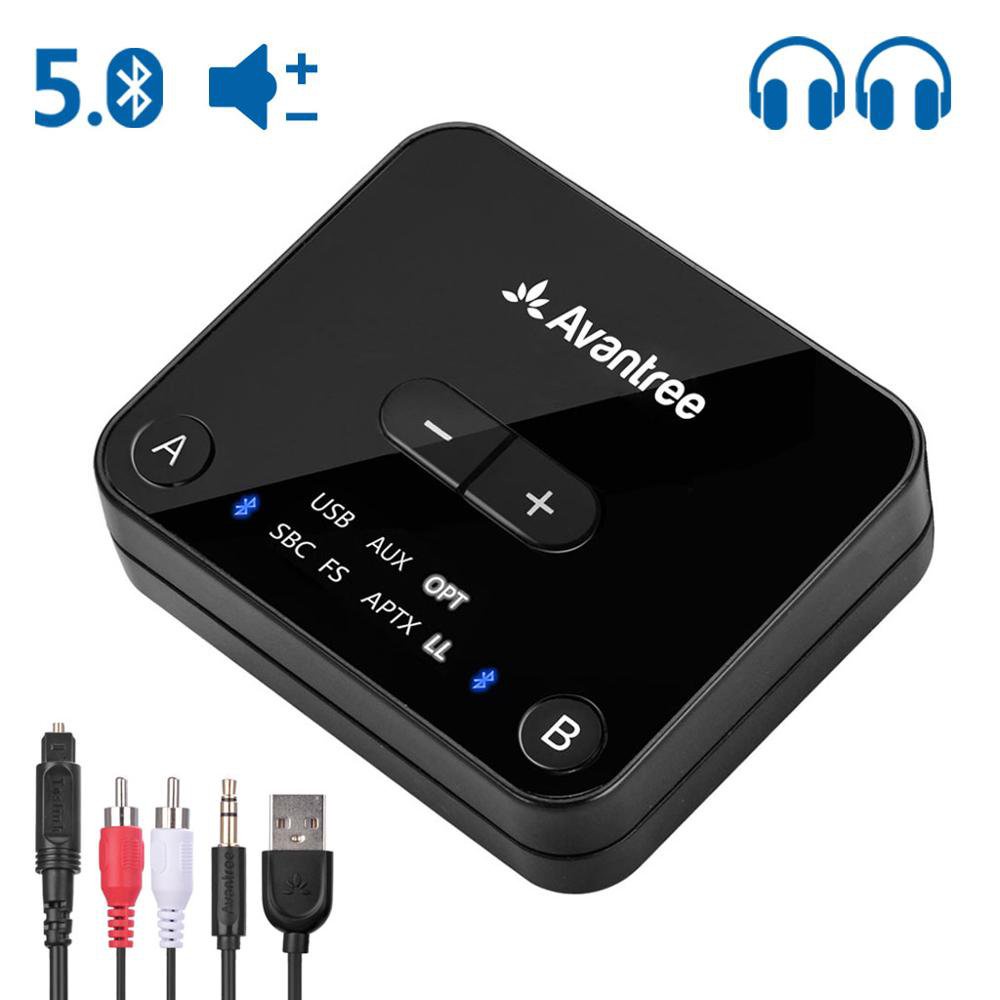 ✅&Avantree Audikast Plus Bluetooth 5.0 Transmitter for TV PC with Volume Control, aptX Low Latency W