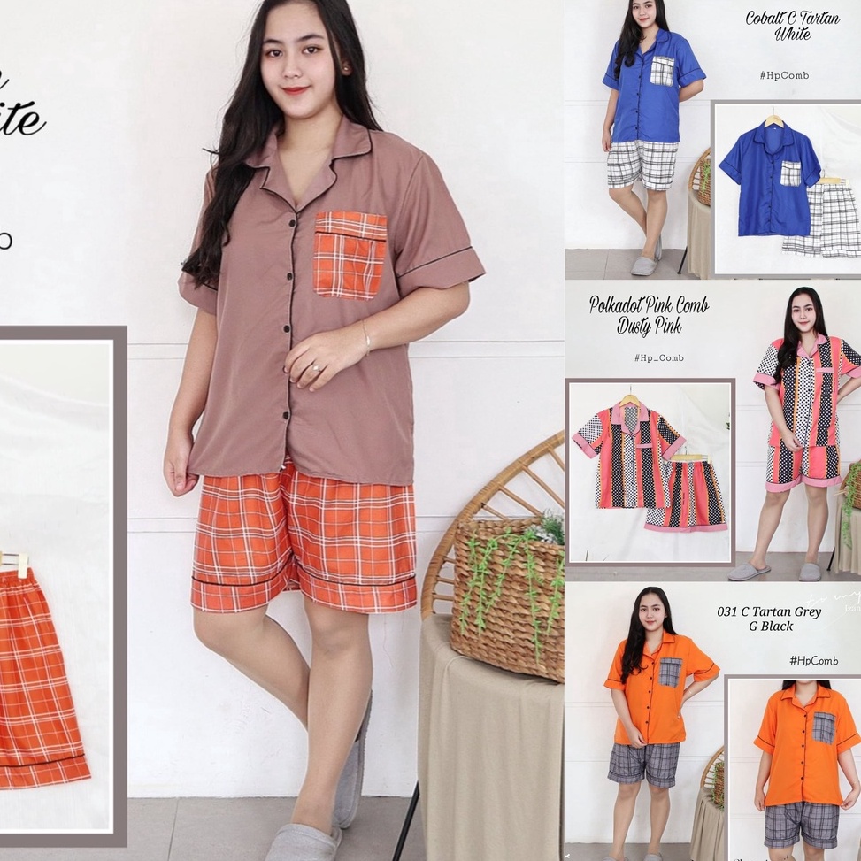 HARGA TERMURAH IZANY Piyama Dewasa HP / Hotpant LD 100 Saten Apple