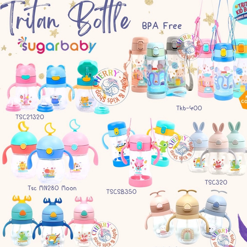 Dear TERLENGKAP Botol Sugar Baby Tritan Sippy Star, Rabbit, 2in1, Kid Bottle CBKS