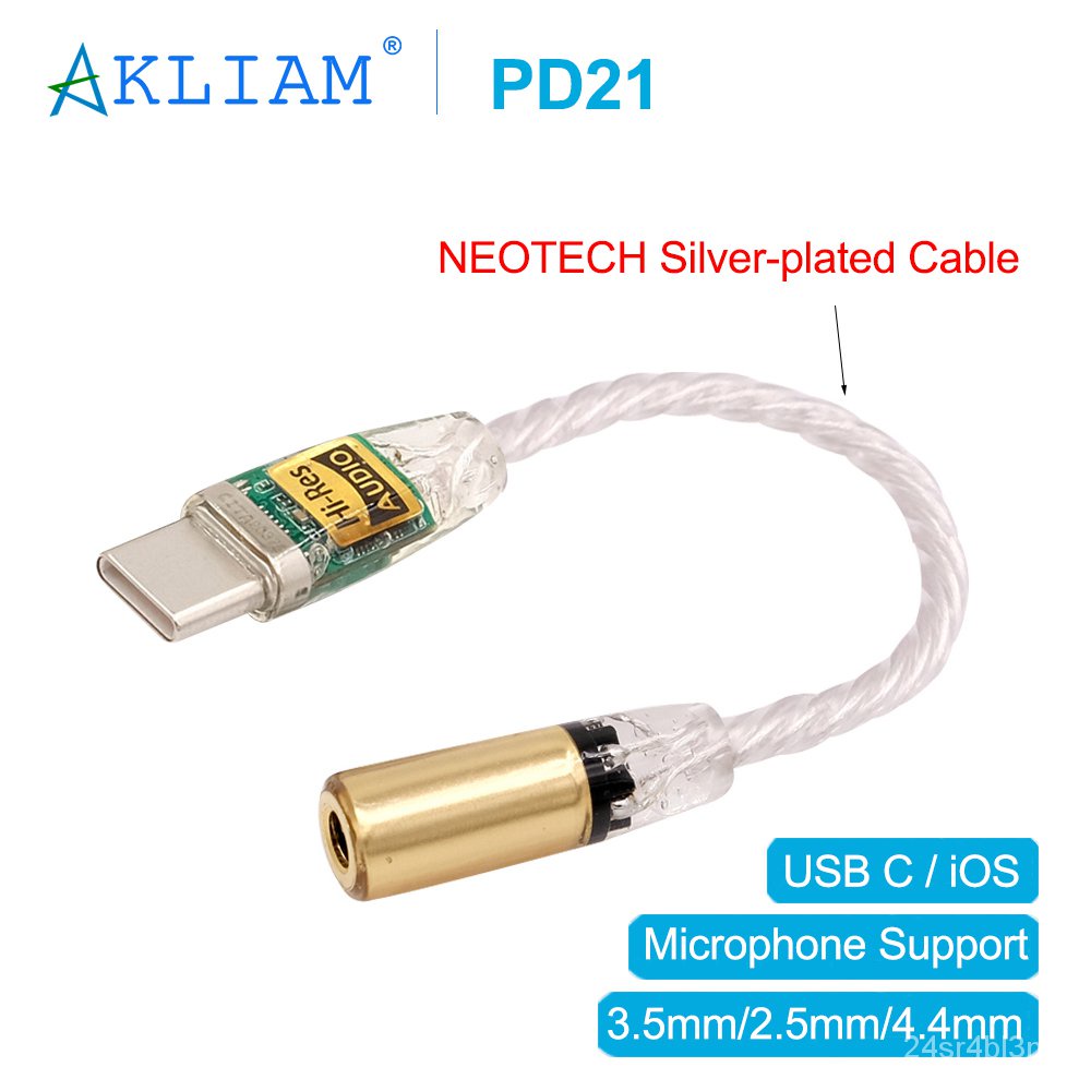 ✅&AkLIAM PD21 Type C/Lightning to 3.5mm/2.5mm/4.4mm Earphone DAC Adapter Hifi DAC Digital Decoder Au