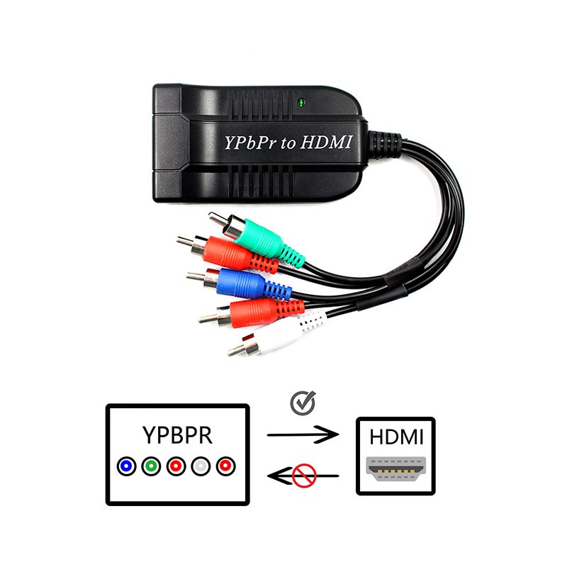 ✅&Component to HDMI Converter, 5RCA Component RGB YPbPr to HDMI Converter Supports 1080P Video Audio