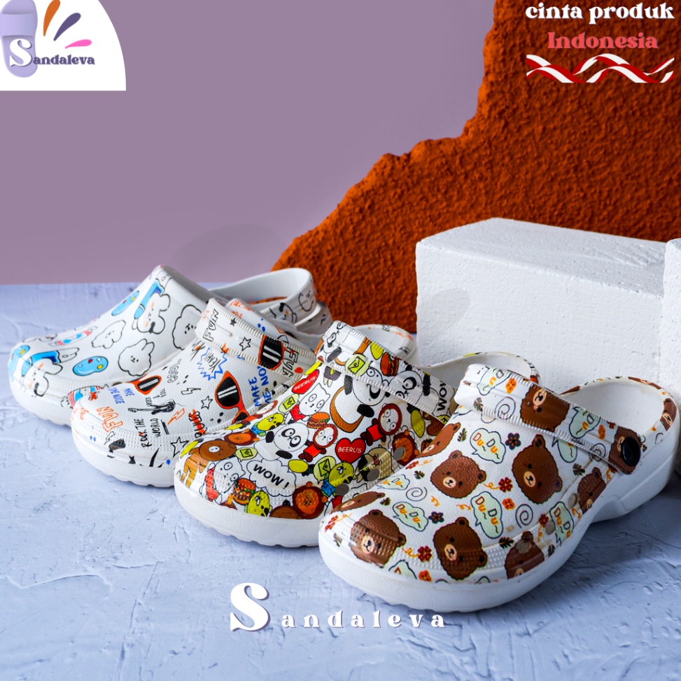 Stok Terbaru Sendal Kodok Printing/Sandal Kodok Motif/Sendal Kodok Dewasa/Sendal Cewe/Sandal Kodok L