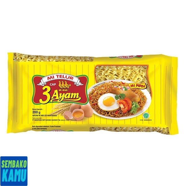 

Cap 3 Ayam Mie Telor Kuning 200 gr