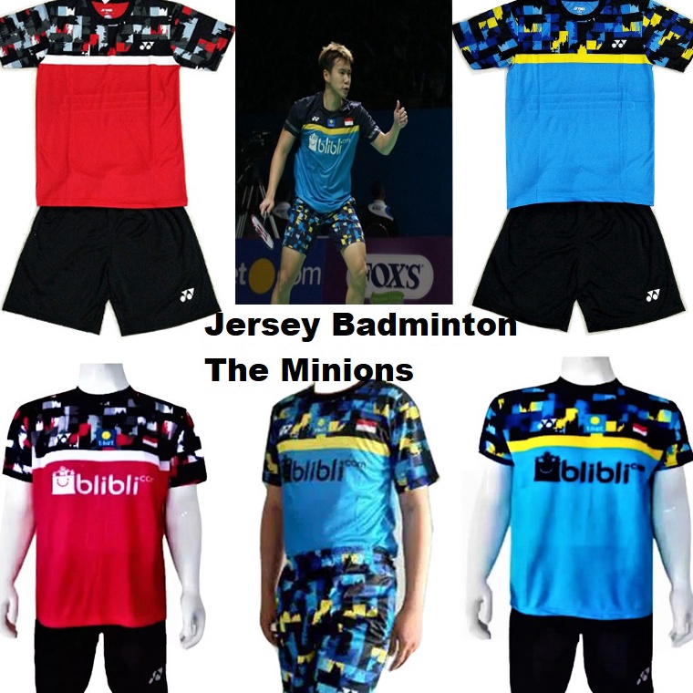 ➢ Baju Badminton Pria / Stelan Baju dan Celana  hitam polos Badminton ❁ ☁