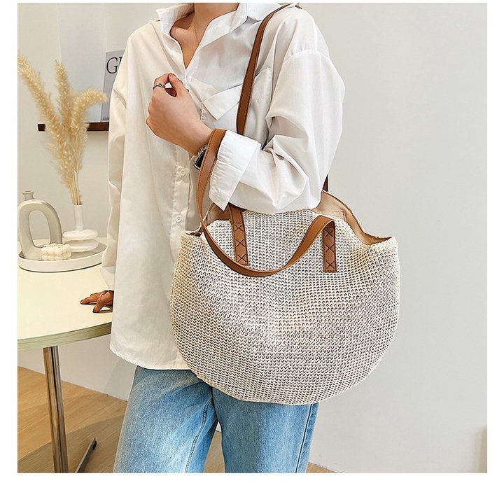 Harga Termurah ❶❼ MyAllura ❶❼ Tote Bag Rajut Tali Panjang Tas Wanita Korea DD81 Tas Import Unik 3675