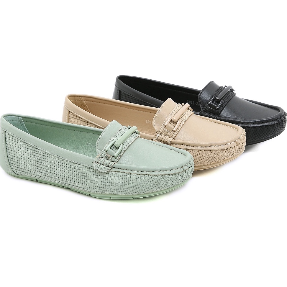 Menarik JISO LOLI-22 / Sepatu Wanita Flat Loafers Kulit Import Premium Pansus