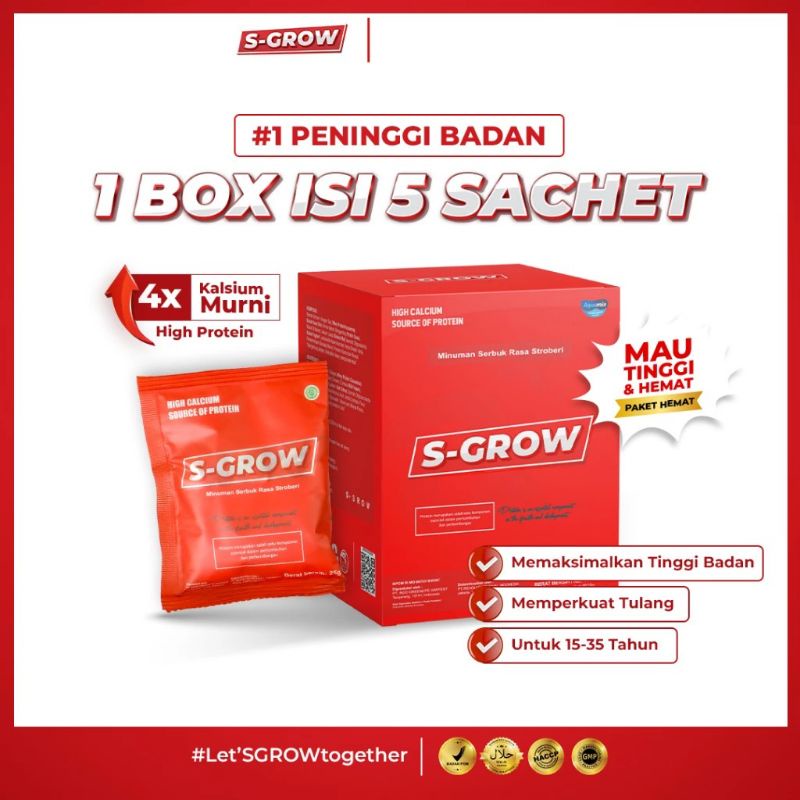 S'Grow 5 Sachet Peninggi Badan dewasa