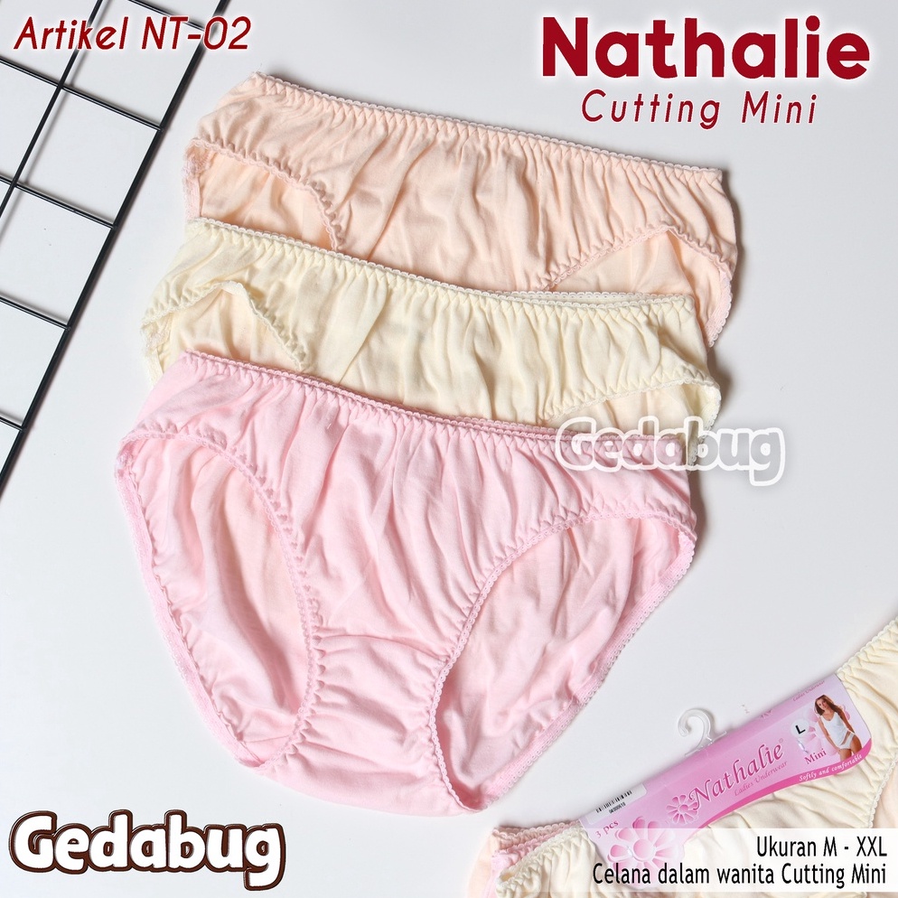 PALING DIMINATI [ 3pc ] CD Wanita Nathalie NT-02 MINI | Celana dalam wanita dewasa Super Soft | Geda