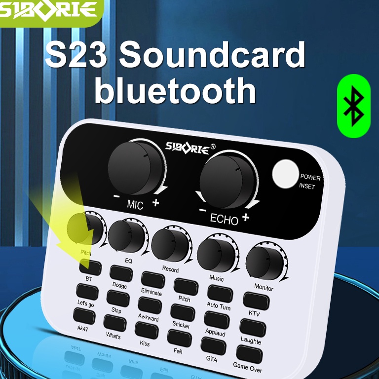 READY Siborie S23 Soundcard Audio USB External Karaoke Sound Card mic Mixer Bluetooth