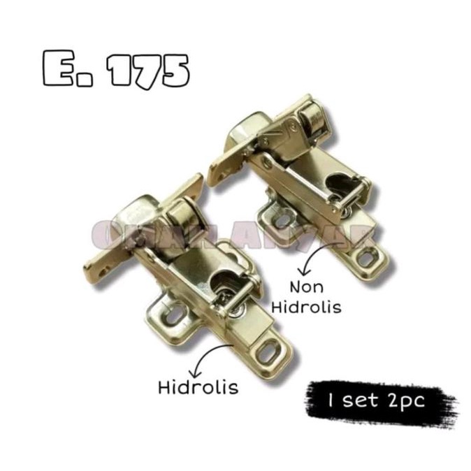 Produk Terbaik] Engsel Sendok Hidrolis Pintu Lemari 180 175 Bifold Twin BUKAN Knockers