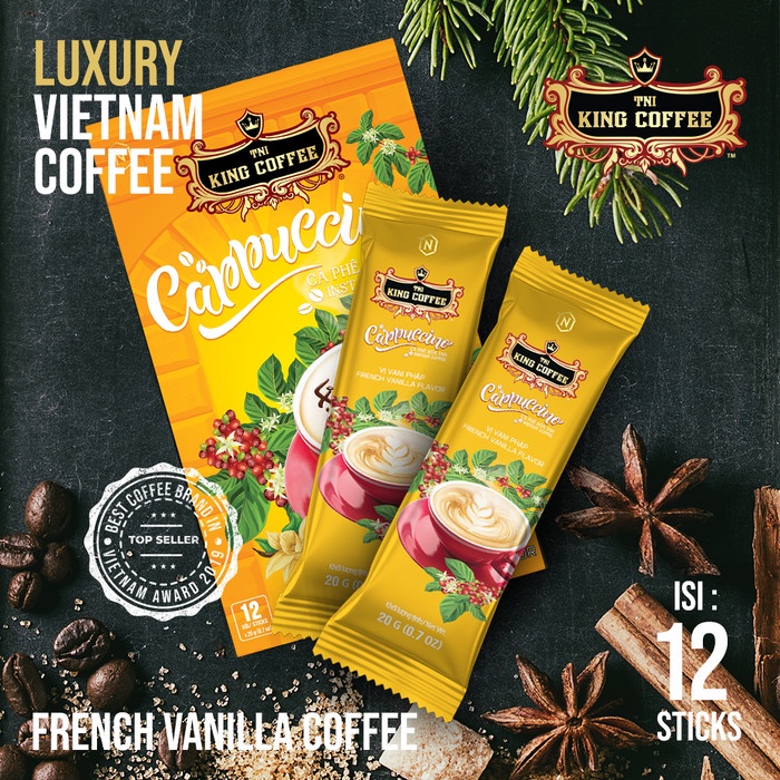 

Mantap Kopi Vietnam King Coffee Cappuccino French Vanilla Flavor 12 Stiks Trendi