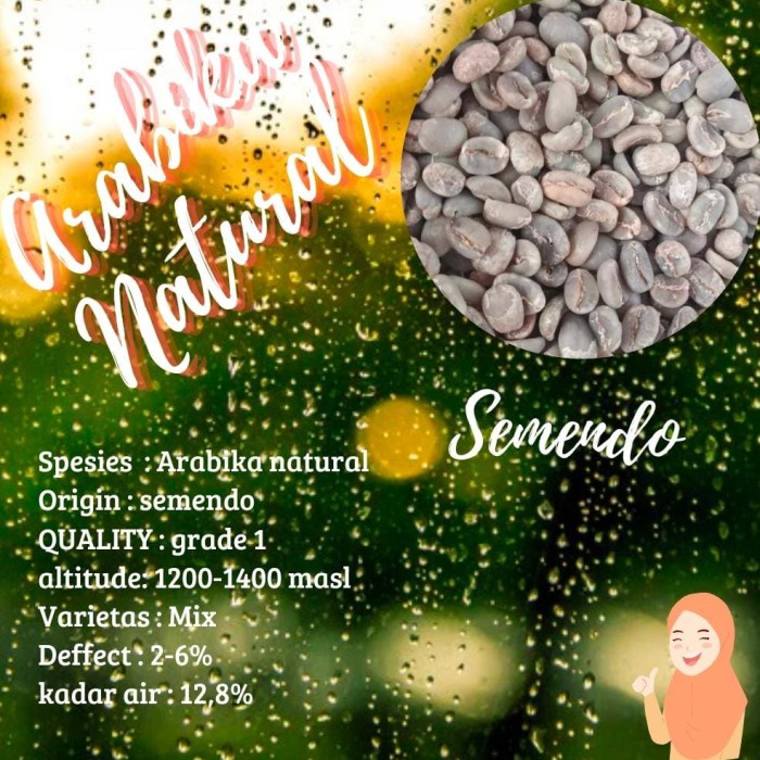 

Spesial Green Bean/Biji Kopi Arabica Natural Semendo 1Kg Trendi