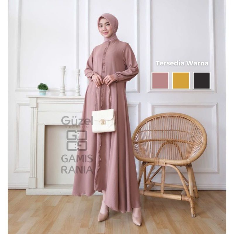 GAMIS RANIA BY GUZEL BAHAN NYAMAN DAN ADEM BUSUI FRENDLY MODEL RESLETING DIBAGIAN  DEPAN ELEGAN DAN 