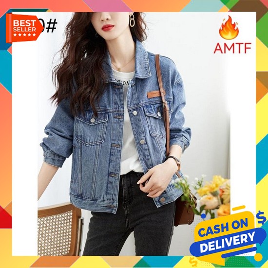 Jeket Jeans Wanita Oversize Jkt Jin Terbaru 2023 Jacket Jins Cewek Vir Jaket Jeans Wanita Import /