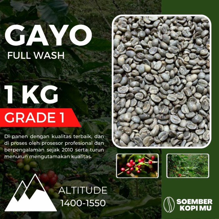 

Terbatas Arabika Gayo Green Bean Proses Full Wash 1Kg Hemat