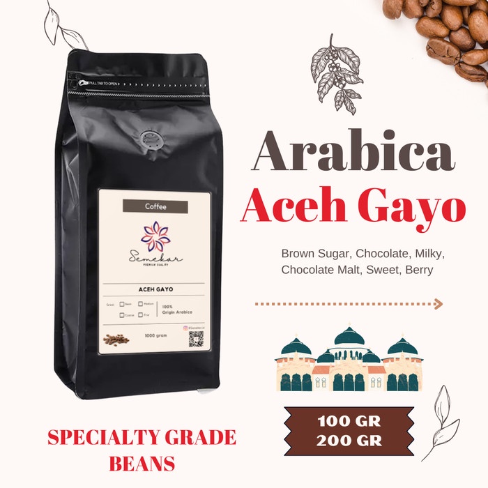 

Cantik Kopi Arabica Aceh Gayo Biji Bubuk Origin Roast Semekar Coffee - 200Gr Berkualitas